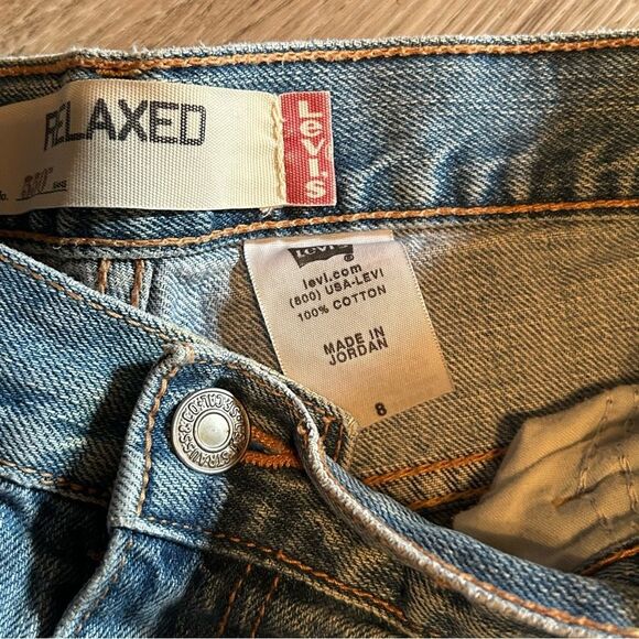 Vintage 90s Black Bat Wing Levi’s 550 Baggy Denim Bermuda 11” Jean Short 8 - Picture 11 of 11